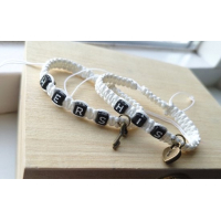Couple bracelets | His lock, hers key | wit | relatie kado | armbandenset