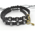 Couple bracelets | His lock, hers key | zwart | relatie kado | armbandenset
