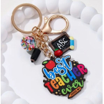 Sleutelhanger juf of meester | houten hanger | best teacher ever | kado juffendag | afscheidskado