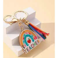 Sleutelhanger juf of meester | houten hanger | teacher | kado juffendag | afscheidskado