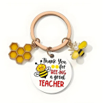 Bedankje juf- Bijtje sleutelhanger "BEE-ING a great Teacher"