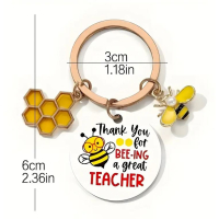 Bedankje juf- Bijtje sleutelhanger "BEE-ING a great Teacher"