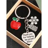 Sleutelhanger voor juf of meester | Thank you for helping me grow & learn |  bedankje
