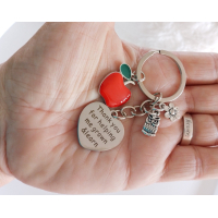 Sleutelhanger voor juf of meester | Thank you for helping me grow & learn |  bedankje