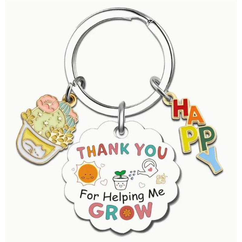Sleutelhanger | Thank you for helping me grow | bedankje juf, meester