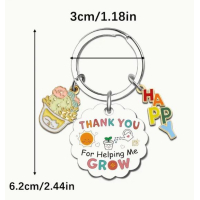 Sleutelhanger | Thank you for helping me grow | bedankje juf, meester