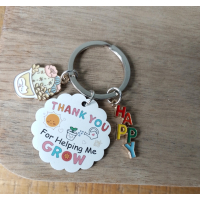 Sleutelhanger | Thank you for helping me grow | bedankje juf, meester