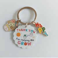 Sleutelhanger | Thank you for helping me grow | bedankje juf, meester