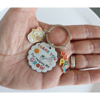 Sleutelhanger | Thank you for helping me grow | bedankje juf, meester