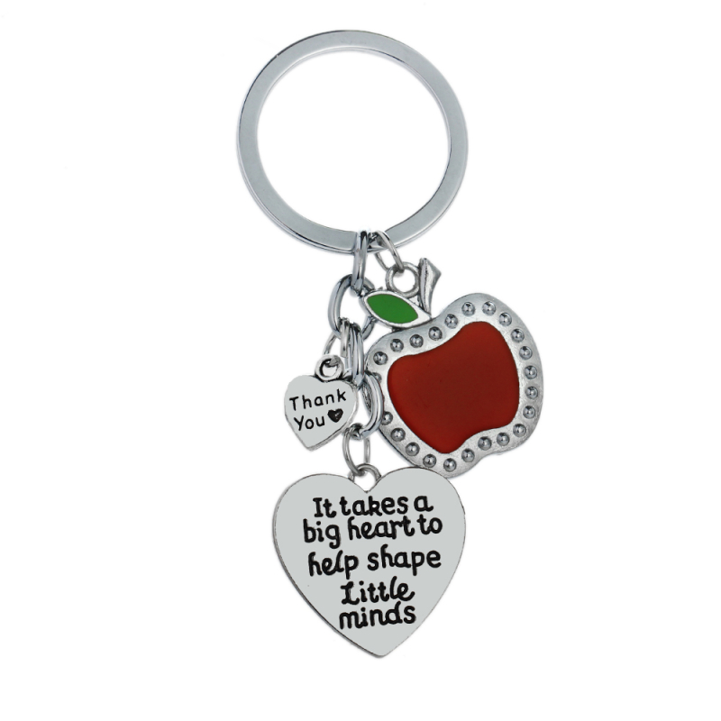Sleutelhanger juf/meester | kado juffendag, afscheid |It takes a big heart to help shape little minds.