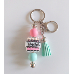 Sleutelhanger met kralen | mint, roze | teacher