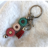 Sleutelhanger | 3 bloemen & kwastje