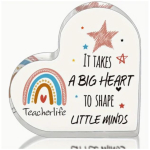 Hart met tekst | It takes a big heart to shape little minds | kado juf, meester