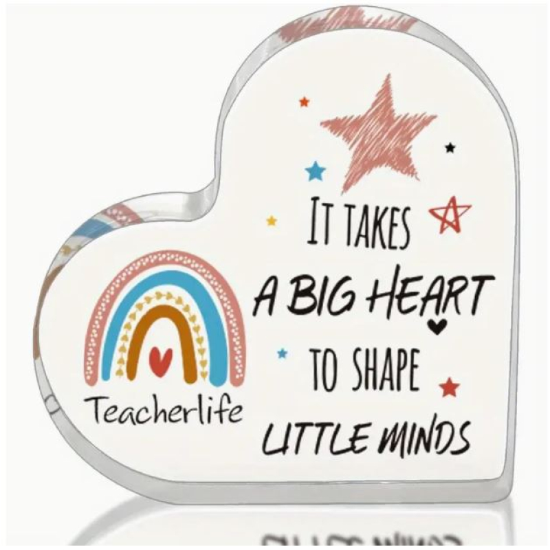 Hart met tekst | It takes a big heart to shape little minds | kado juf, meester