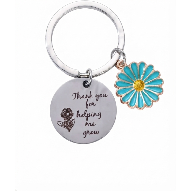Sleutelhanger juf of meester | thank you for helping me grow | juffendag