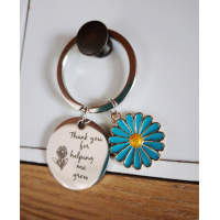 Sleutelhanger juf of meester | thank you for helping me grow | juffendag