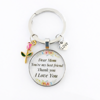 Sleutelhanger voor moeder | moederdag | verjaardag | Dear mom You're my best friend, thank you, I LOVE YOU