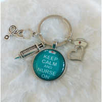 Sleutelhanger | Verpleegster | kado zorgmedewerker | Keep calm and nurse on