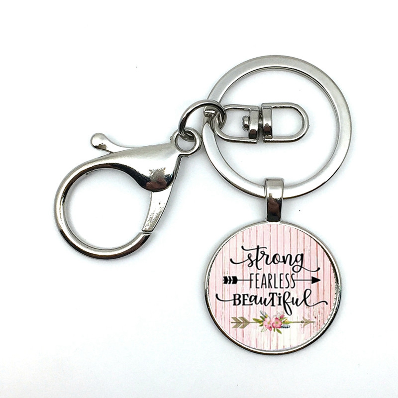 Sleutelhanger | Strong, fearless, beautiful | kado verjaardag