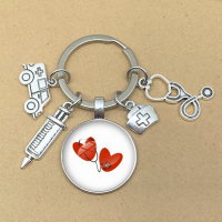 Sleutelhanger zuster/ verpleegkundige / 5 bedels