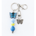Sleutelhanger met kralen | vlinder | blauw