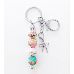 Sleutelhanger met kralen | bloemen | strikje
