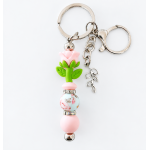 Sleutelhanger met kralen | bloem | roze