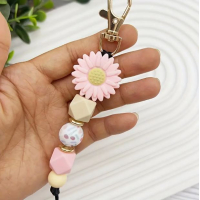 Sleutelhanger | roze | bloem